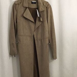 Tahari Tan Long Coat NWT